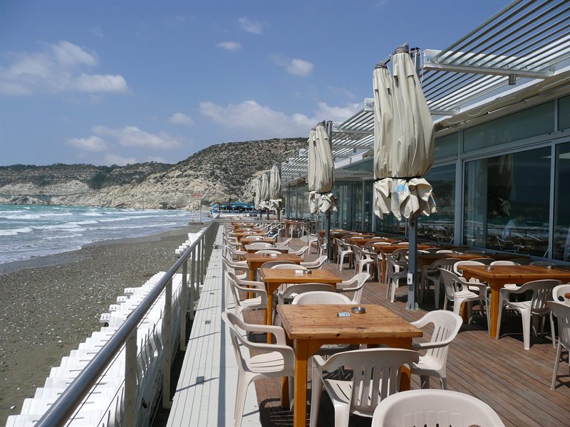 Middle taverna at Curium beach