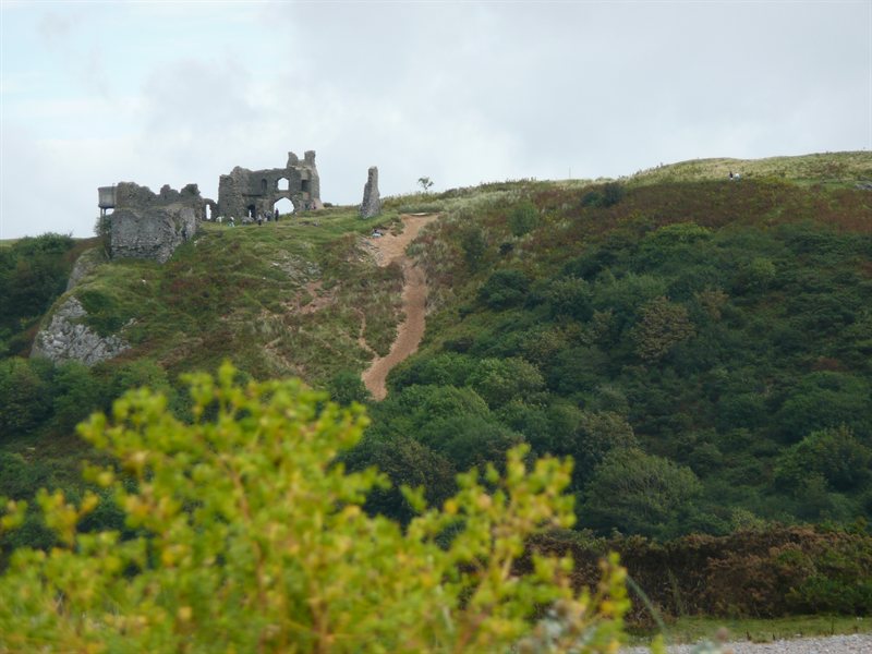 Castle at Three Cliffs Bay
