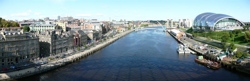 Panoramic view from the Tyne Bridge