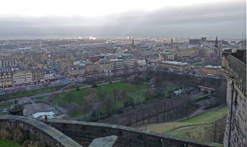 View over Edinburgh from the Castle