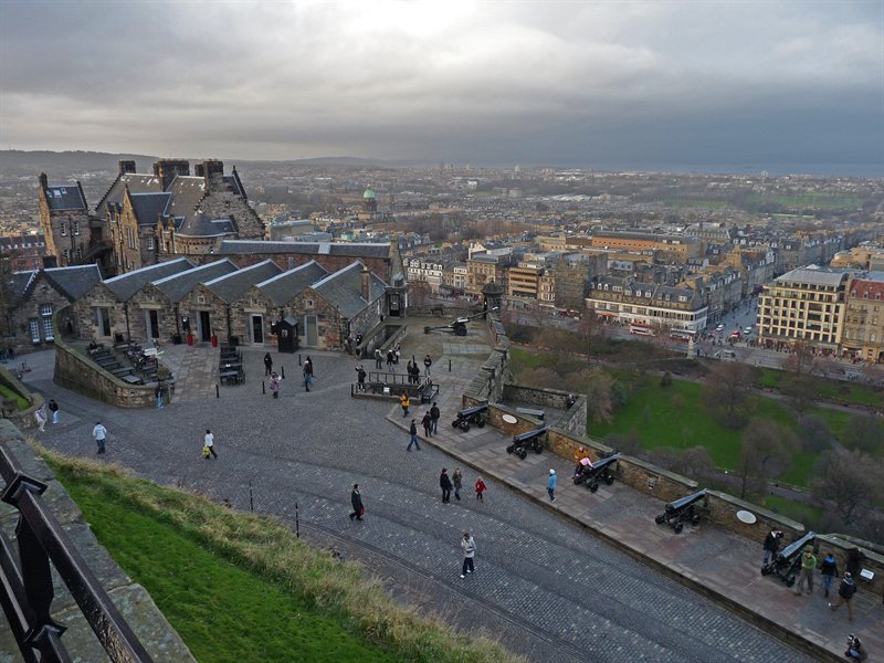 View over Edinburgh from the Castle