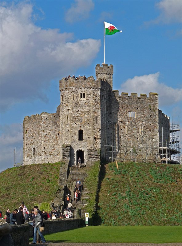 The Keep at Cardiff Castle on St David's Day 2009