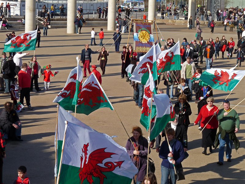 Welsh Flags on Parade