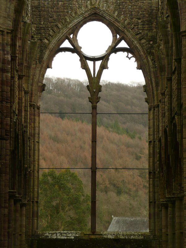 Looking out from Tintern Abbey