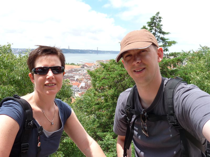 Ed and Claire overlooking Lisbon