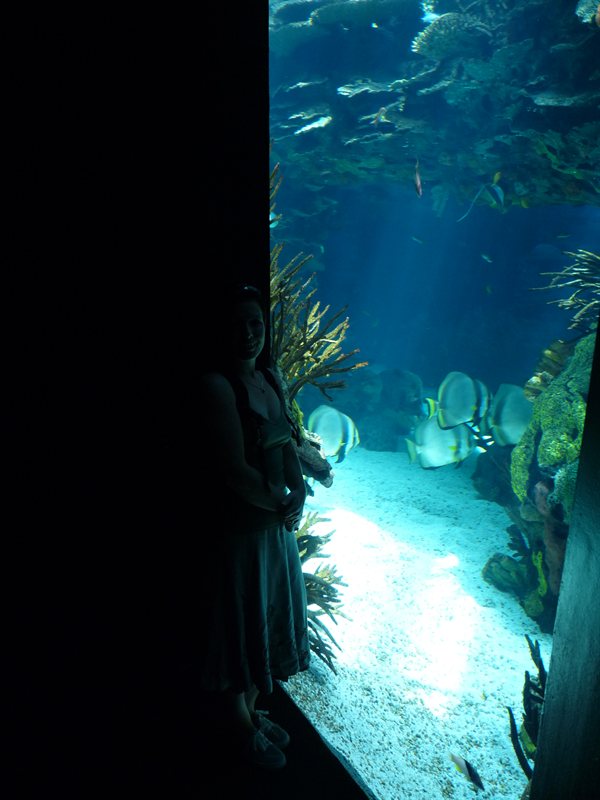 Claire inside the Oceanarium at Parque des Nacoes