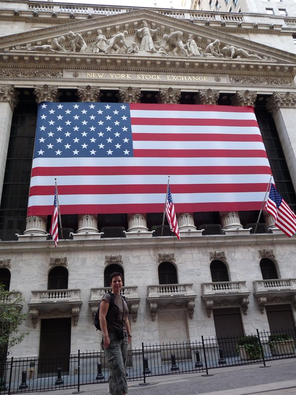 Claire outside the NYSE