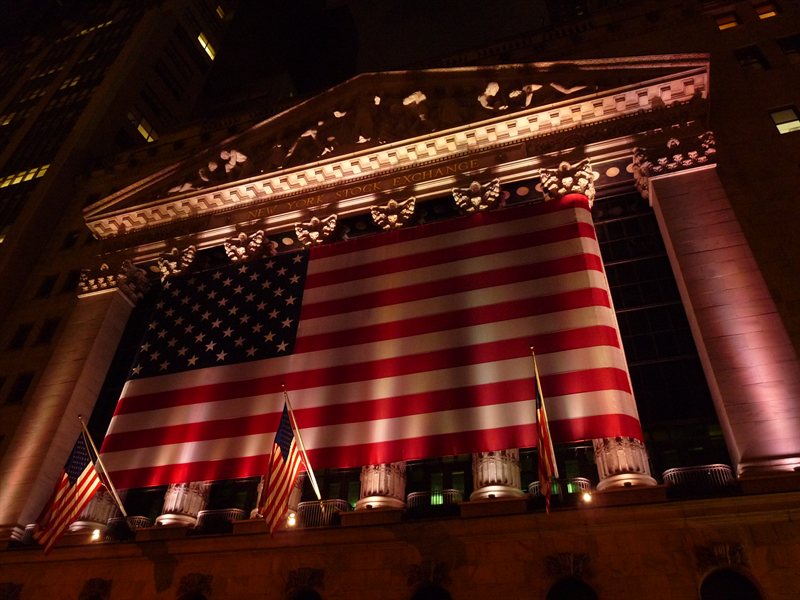 New York Stock Exchange at night