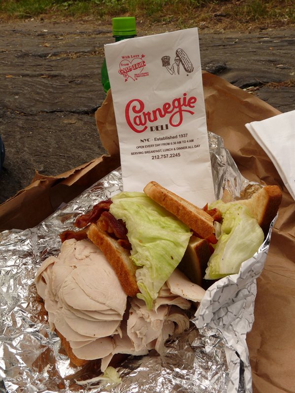 Our (massive) lunch from Carnigies Deli