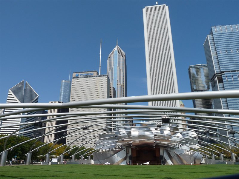 The Jay Pritzker Pavilion in Millenium Park