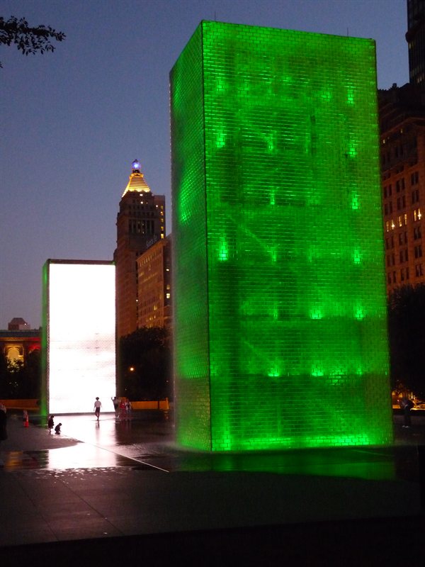 The Crown Fountain in Millenium Park