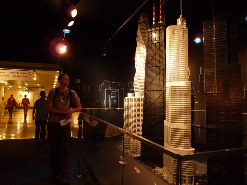 Lego sky scraper models at the Chicago Museum of Science and Industry