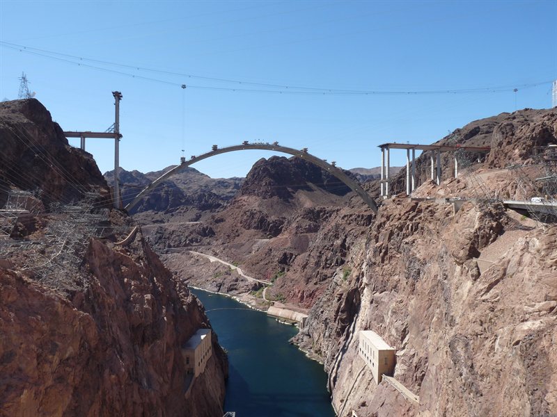 New bridge being constructed at the Hoover Dam