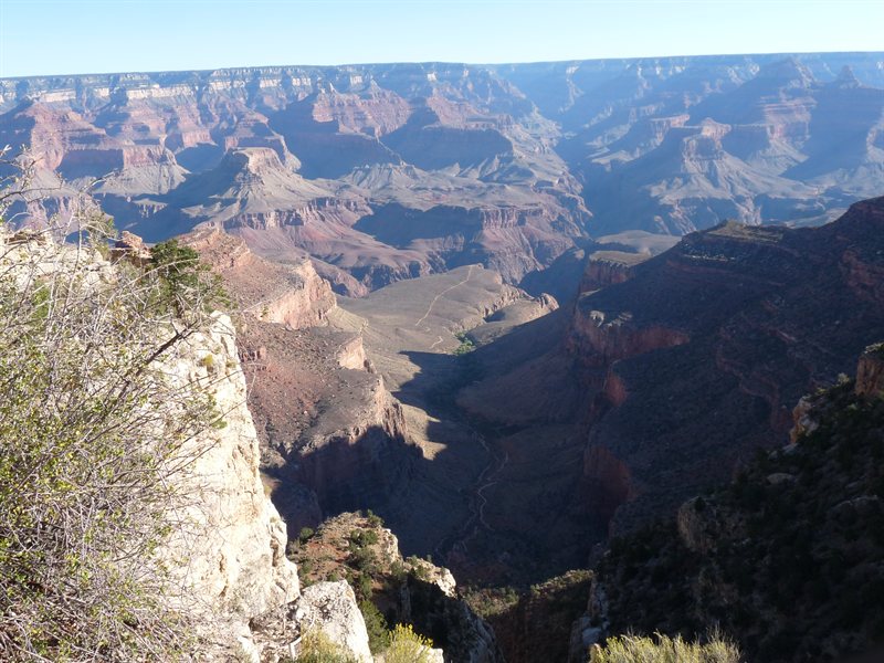 At the south rim of the Grand Canyon