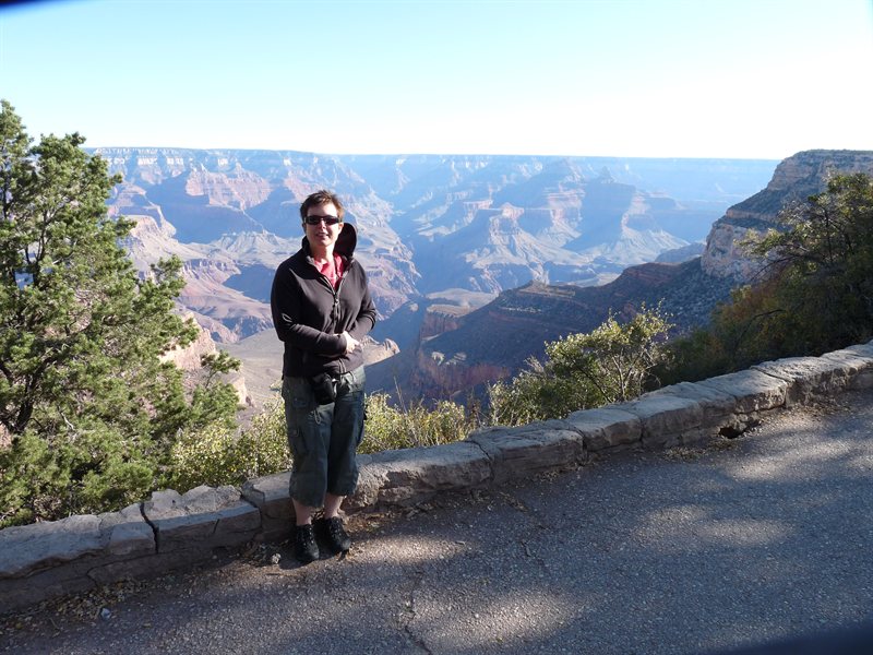 At the south rim of the Grand Canyon