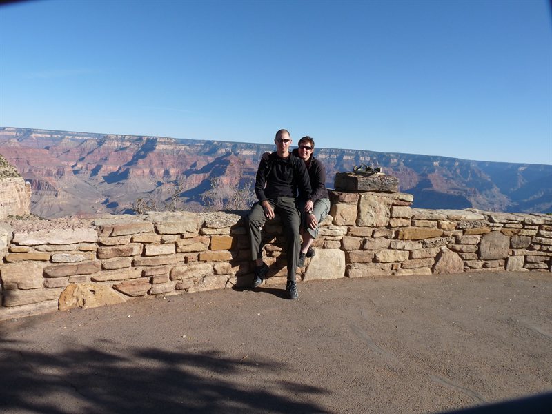 At the south rim of the Grand Canyon