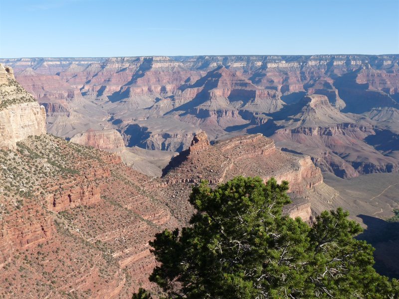 At the south rim of the Grand Canyon