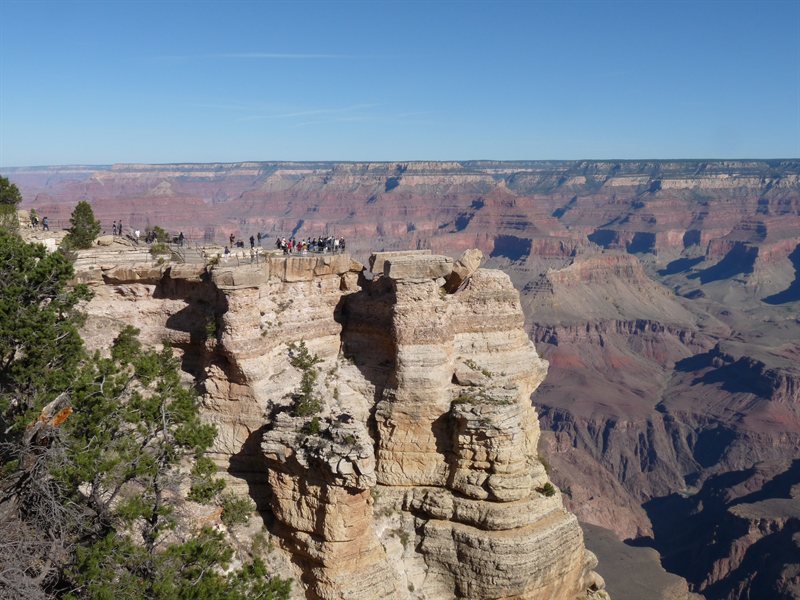 At the south rim of the Grand Canyon