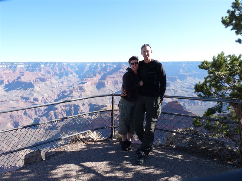 At the south rim of the Grand Canyon