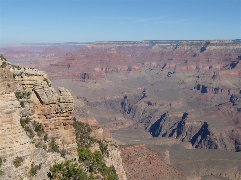 At the south rim of the Grand Canyon