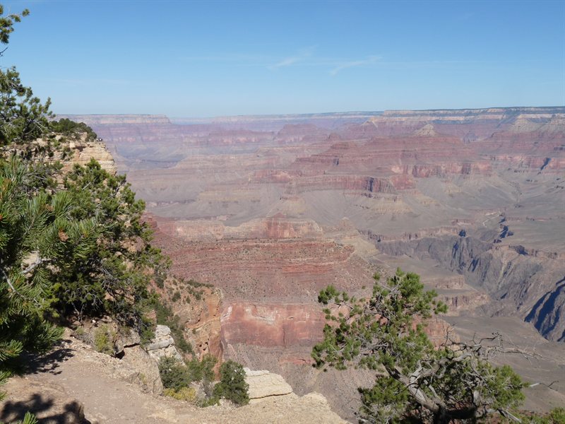 At the south rim of the Grand Canyon