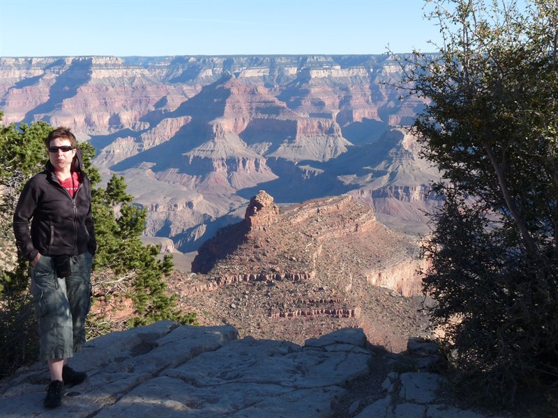 At the south rim of the Grand Canyon