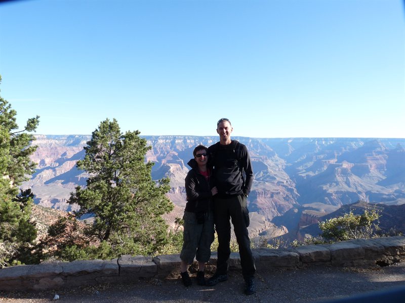 At the south rim of the Grand Canyon
