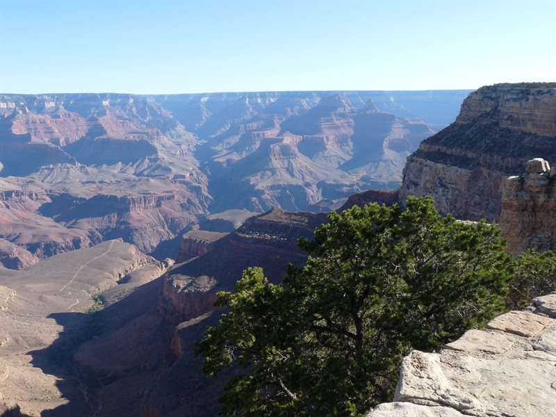At the south rim of the Grand Canyon