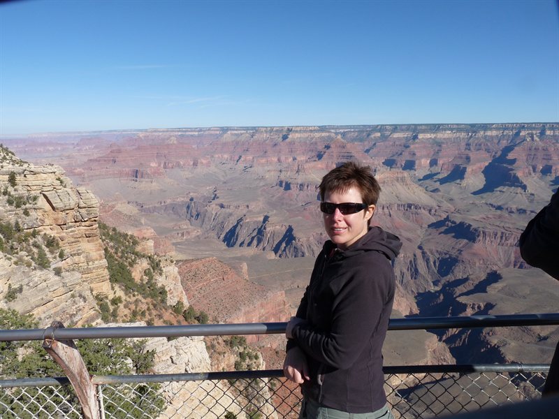 At the south rim of the Grand Canyon