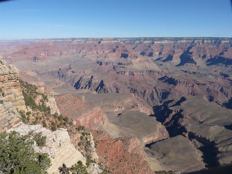 At the south rim of the Grand Canyon