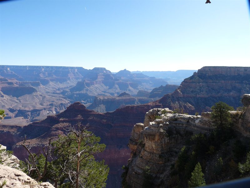 At the south rim of the Grand Canyon