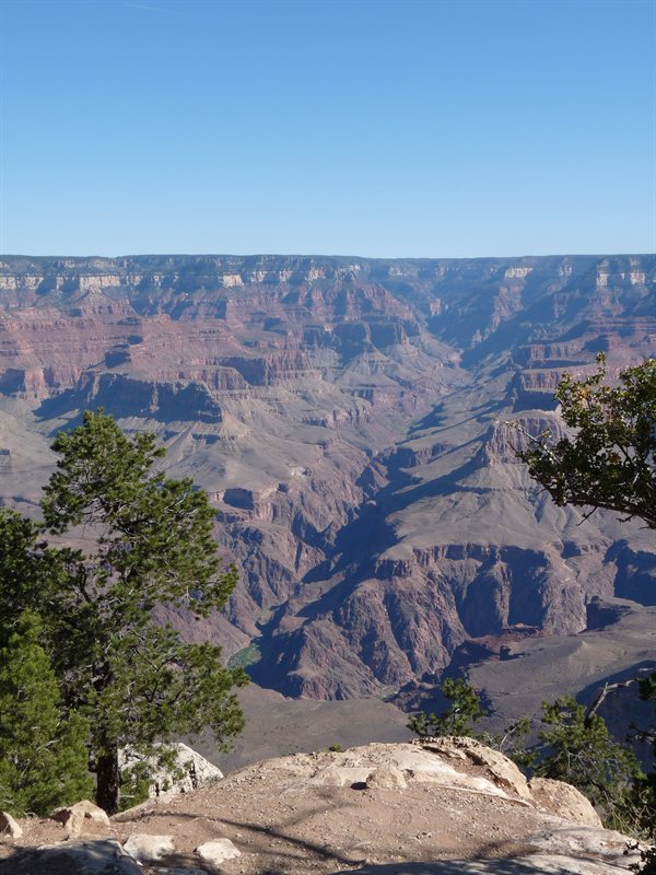 At the south rim of the Grand Canyon