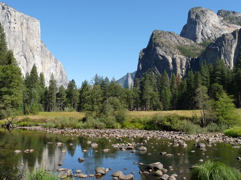 El Capitan and Cathedral Rocks