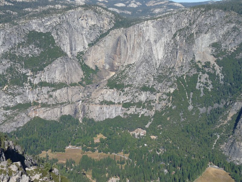 Cookes Meadow and Yosemite Falls from Glacier Point