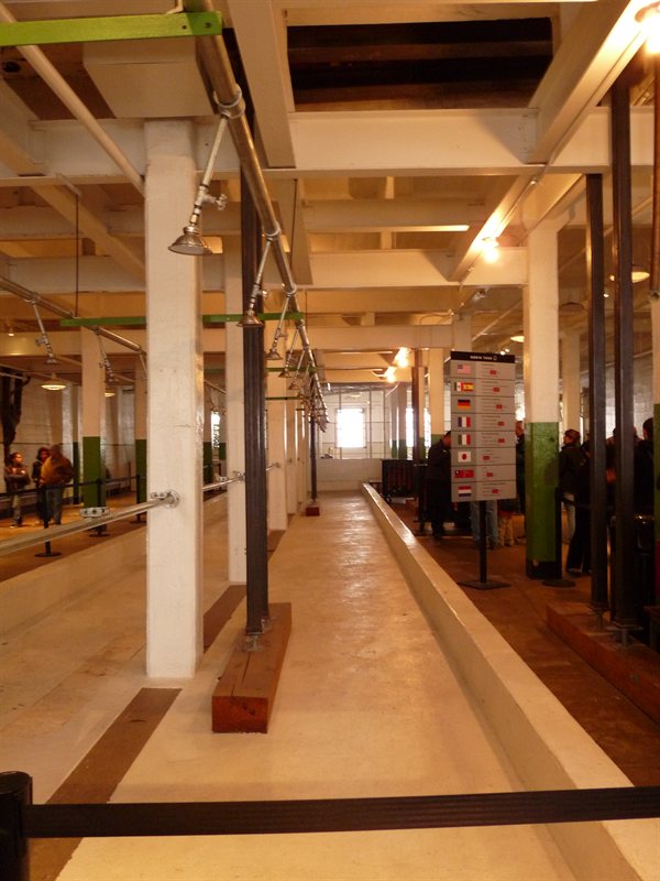 The shower room in Alcatraz