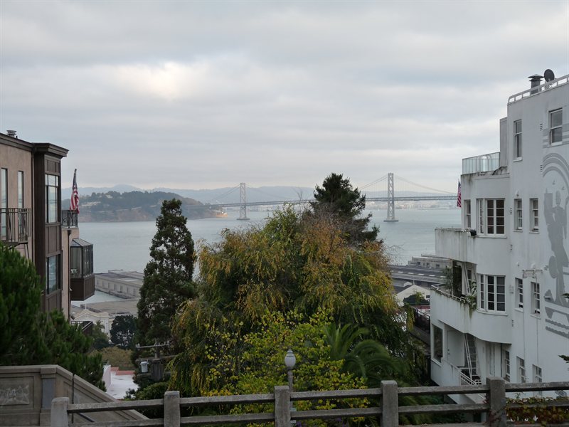 Bay Bridge from top of Telegraph Hill