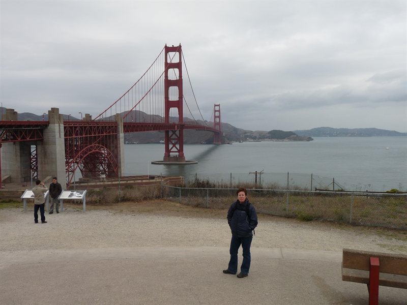 Claire at Golden Gate Bridge