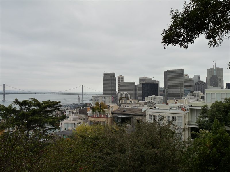 San Francisco and the Bay Bridge from Coit Tower