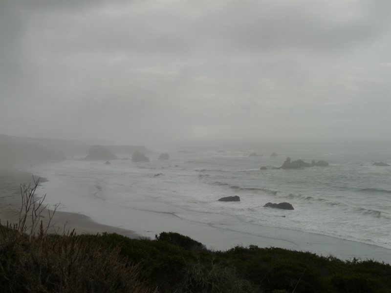 Rocks rising out of the mist...