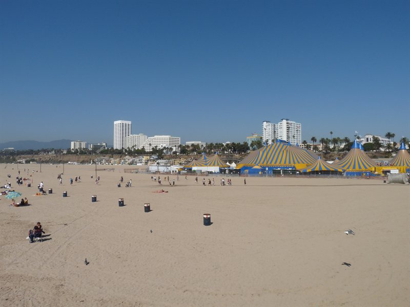 Santa Monica Beach with Cirque de Soleil tent