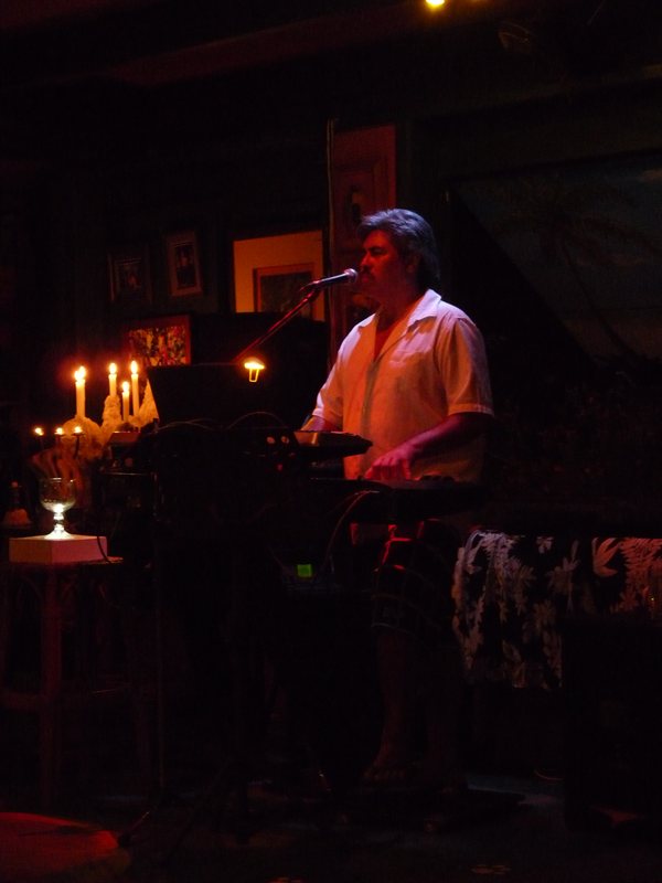 Julian playing at the Kikau Hut