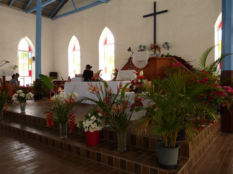Inside Titikaveka Church