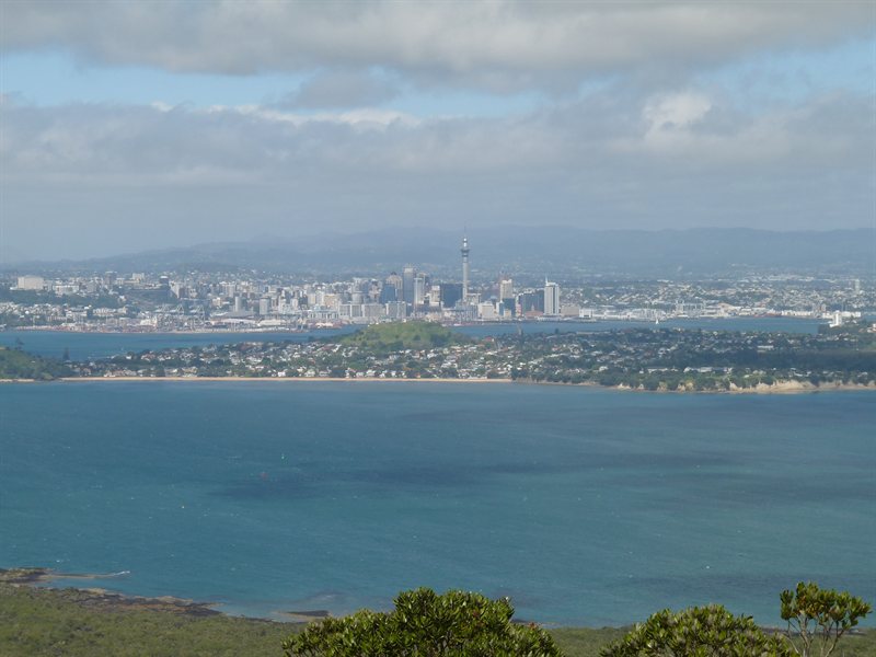 View over Auckland from the top of Rangitoto