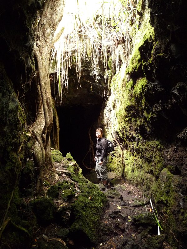Claire in the lava caves
