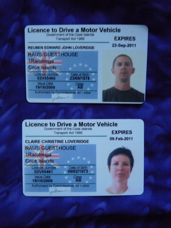 Cook Island Driving Licences
