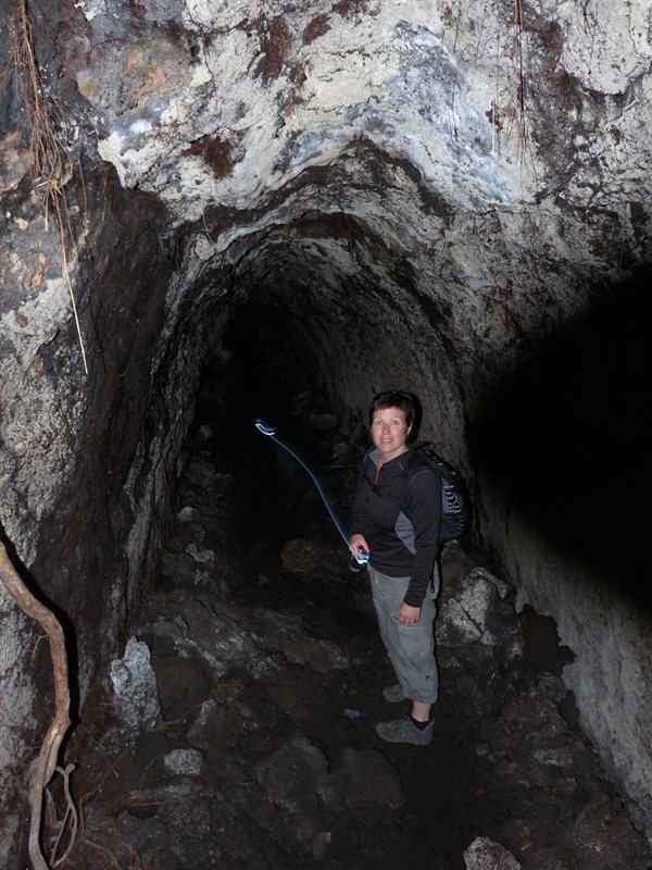 Claire in the lava caves