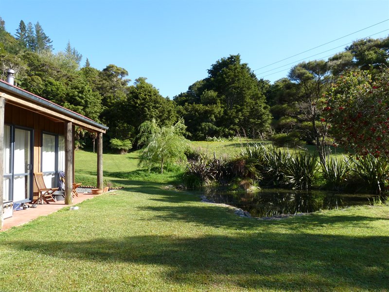 The pond at Little Earth Lodge