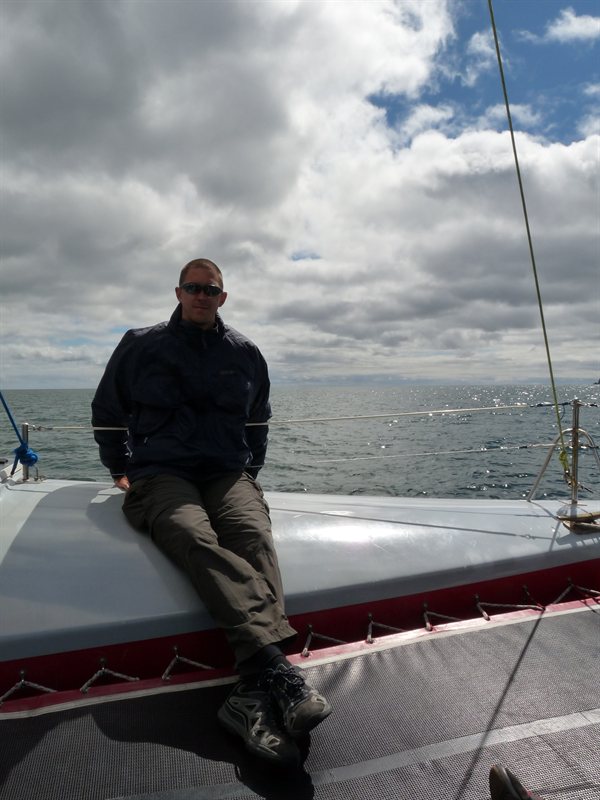 Ed on board the Catamaran