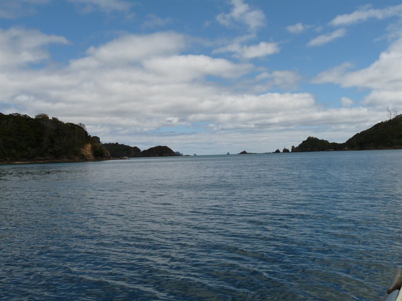 Sailing through the Bay of Islands