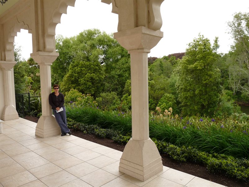 Claire in Indian Garden at Hamilton Gardens